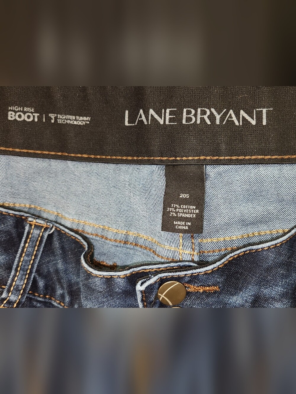 🖤💙Boot Cut High-Rise Tighter Tummy Tech Lane Bryant Dark Blue Jeans 20S SHORT - Picture 12 of 12